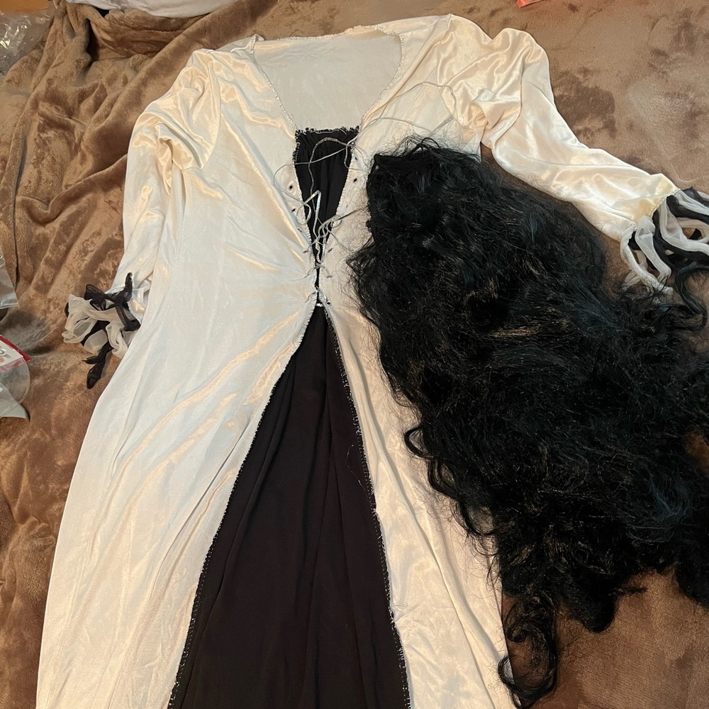 Black and white long Halloween costume